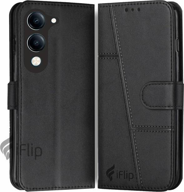 iFlip Flip Cover for Vivo Y19e, Card Pockets Wallet & Stand, Wallet Style Flip Back Case Cover