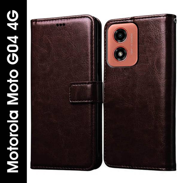 Casotec Flip Cover for Motorola Moto G04 4G, Motorola Moto G04s 4G