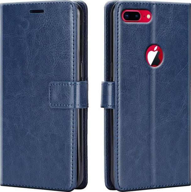 COVERHEAD Flip Cover for Leather Flip Back Cover for Apple iPhone 7 Plus (Blue, Dual Protection, Pack of: 1)