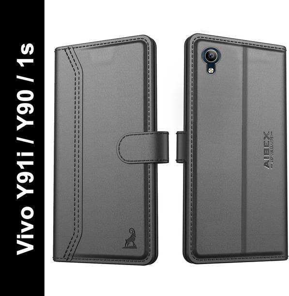 AIBEX Flip Cover for Vivo Y91i / Vivo Y90 / Vivo 1s|Premium Leather Finish|Magnetic Closure|Kickstand Feature