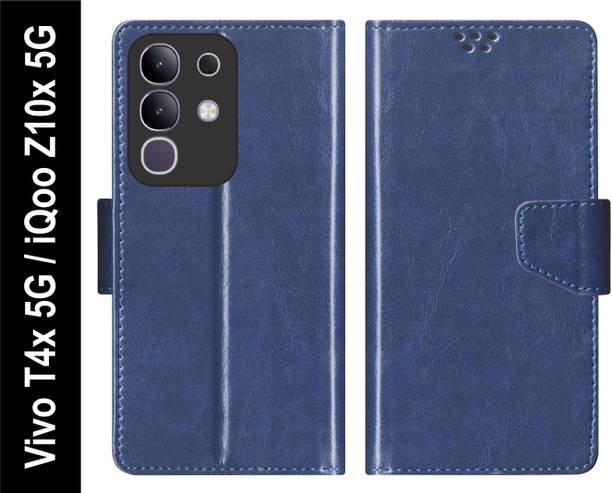 SBMS Flip Cover for Vivo T4x 5G / iQOO Z10x 5G Back Cover Case with Magnatic Closure