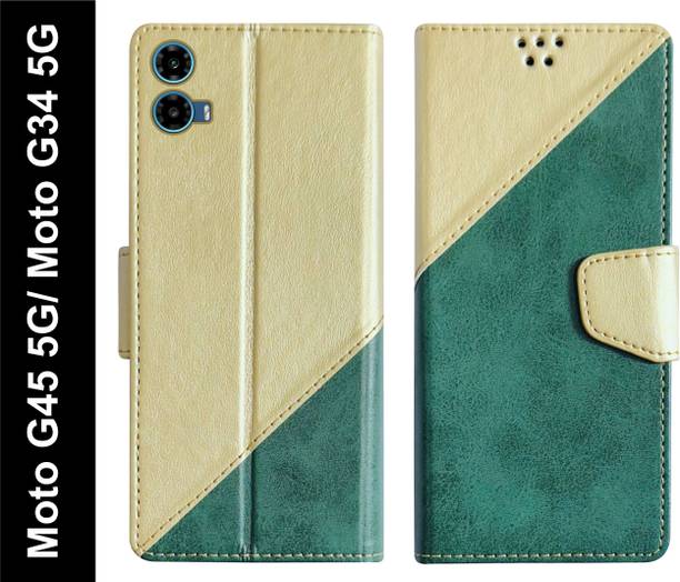 SBMS Flip Cover for Motorola Moto G45 5G / Moto G34 5G Back Cover Case with Magnatic Closure | Inbuilt Stand