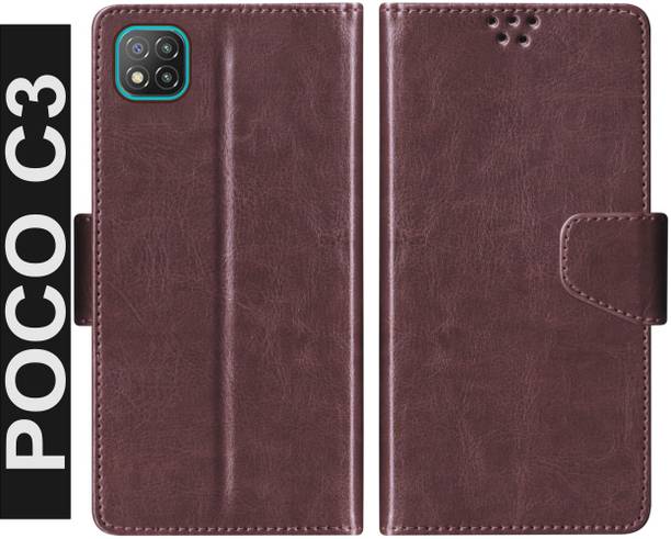 RKFLIP Flip Cover for RKFLIP_POCO C3_COFFEE