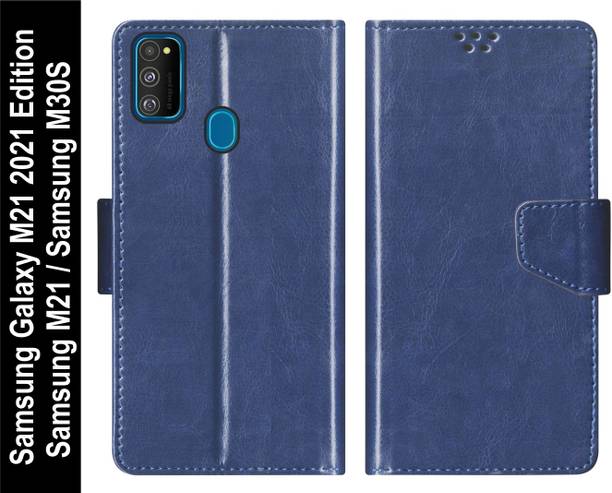 RKFLIP Flip Cover for RKFLIP_Samsung Galaxy M30S, M21 2021 Edition, M21_BLUE