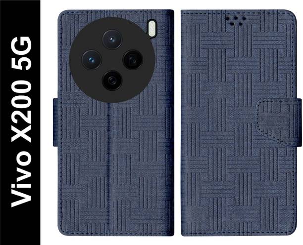 SBMS Flip Cover for Vivo X200 5G Back Cover Case with M...