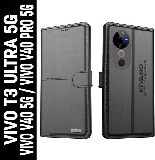 KIVANO Flip Cover for Vivo T3 Ultra 5G / Vivo V40 5G / Vivo V40 Pro 5G|Premium Leather Wallet Case|Magnetic