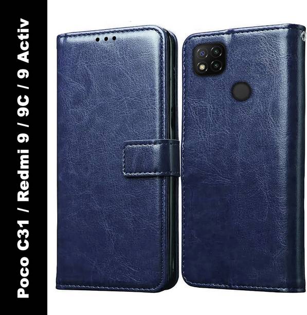 Casotec Flip Cover for Mi Redmi 9, Mi Redmi 9C, Mi Redmi 9 Activ, Poco C31
