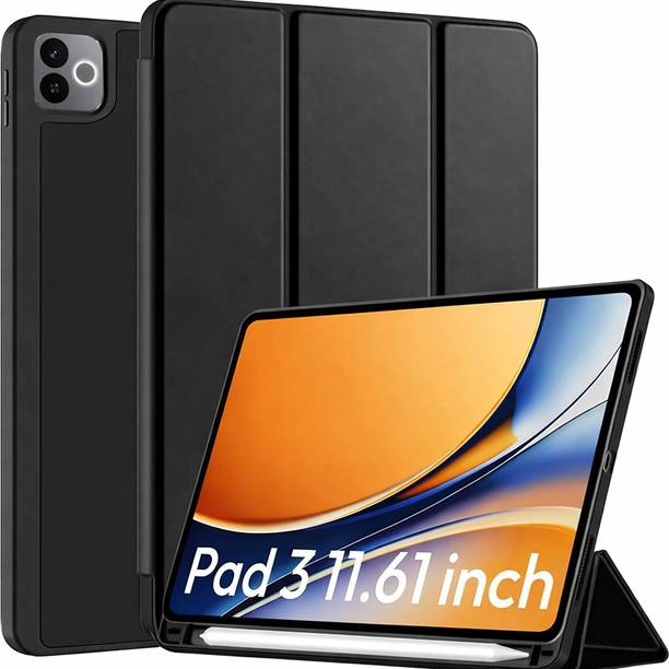 AGEIS Flip Cover for Realme Pad 3 11.61 inches Black, Shock Proof, Rubber, Pack of: 1