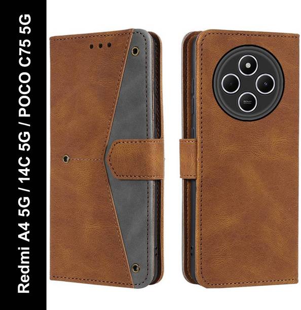 Openbuy Flip Cover for Redmi A4 5G, Redmi 14C 5G, POCO C75 5G