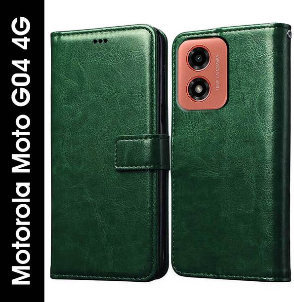 Casotec Flip Cover for Motorola Moto G04 4G, Motorola Moto G04s 4G