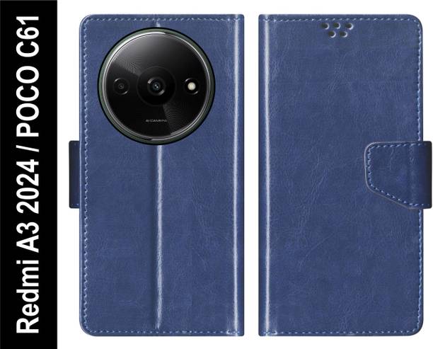 RKFLIP Flip Cover for RKFLIP_Redmi A3 2024, POCO C61_BLUE
