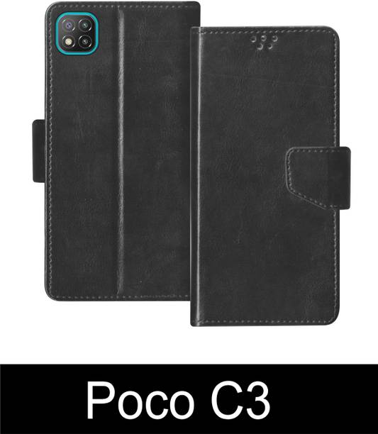 RKFLIP Flip Cover for RKFLIP_POCO C3_BLACK