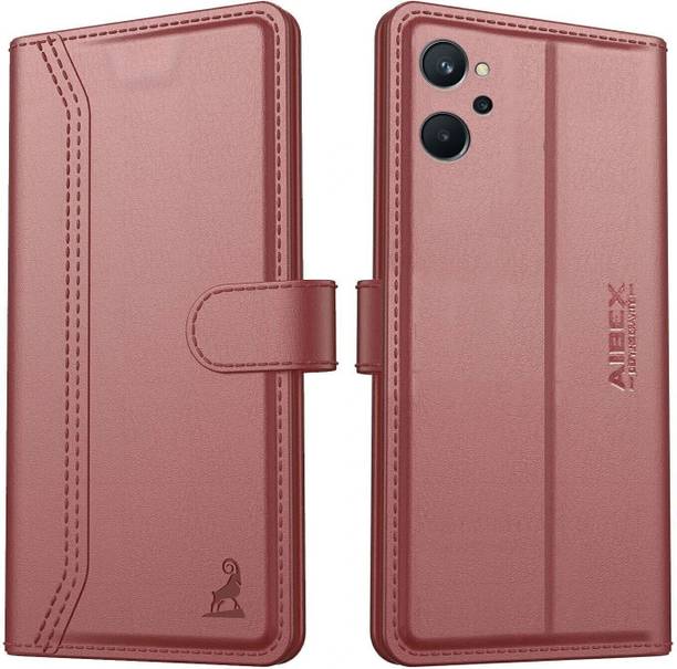 AIBEX Flip Cover for Realme 9i|Premium Leather Finish|Magnetic Closure|Kickstand Feature|Shockproof