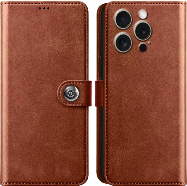 Qyist Flip Cover for iPhone 15 Pro Max| Premium Tich Button Cover |Vegan Pu Leather Flip