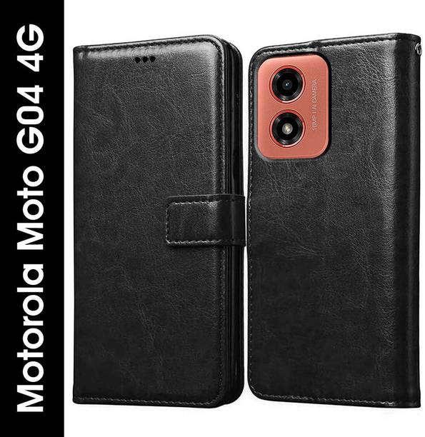 Casotec Flip Cover for Motorola Moto G04 4G, Motorola Moto G04s 4G