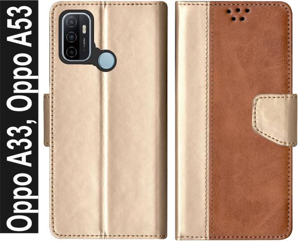 RKFIP Flip Cover for RKFLIP_Oppo A33, Oppo A53_GOLD TAN