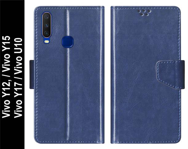 RKFLIP Flip Cover for RKFLIP_Vivo Y12, Vivo Y15, Vivo Y17, Vivo U10_BLUE
