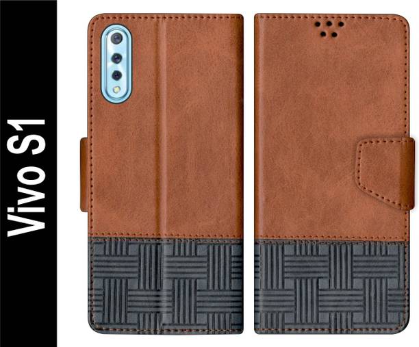 PUFFCASE Flip Cover for Vivo S1 Back Cover Case with Magnatic Closure