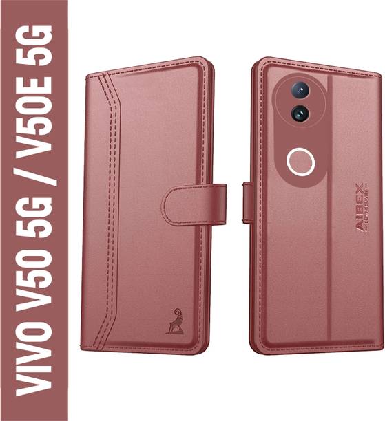 AIBEX Flip Cover for Vivo V50 5G / Vivo V50e 5G|Premium Leather Finish | Magnetic Closure | Kickstand Feature