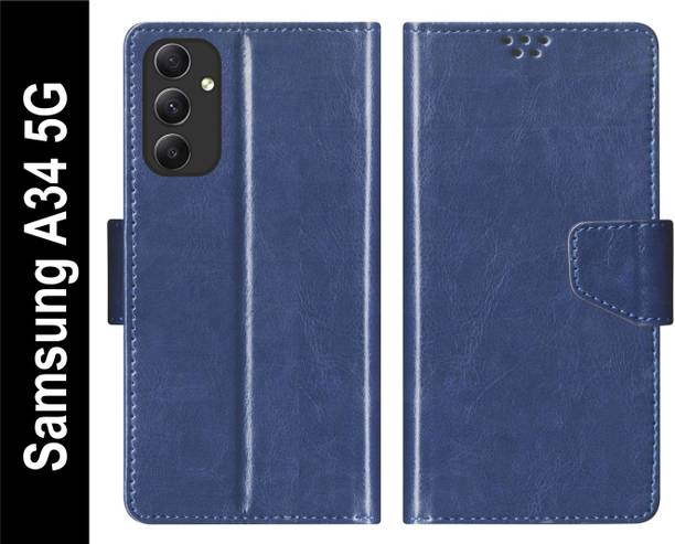 SBMS Flip Cover for Samsung Galaxy A34 5G Back Cover Case with Magnatic Closure