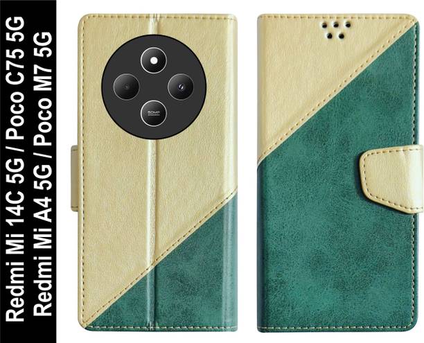 SBMS Flip Cover for Xiaomi Mi Redmi 14C 5G / Poco M7 5G / Poco C75 5G / Redmi Mi A4 5G