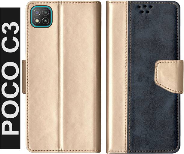 RKFIP Flip Cover for RKFLIP_POCO C3_GOLD BLUE