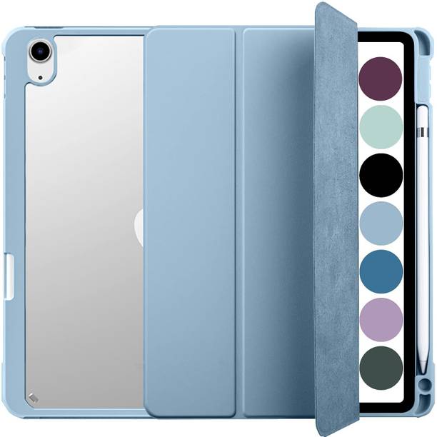 कैसीलो Flip Cover Apple iPad Mini 6 - 8.3 Inch Translucent With Soft PC Back Pencil Holder Cover के लिए