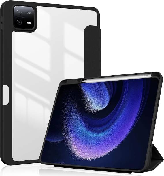 Proelite Flip Cover for Xiaomi Mi Pad 6 11 inch Tablet, Transparent Back with Pen Holder