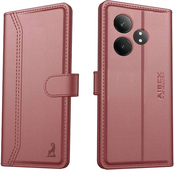 AIBEX Flip Cover for Realme GT 6T 5G|Premium Leather Finish | Magnetic Closure | Kickstand Feature | Shockproof