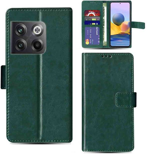 Kalua Mall Flip Cover for OnePlus 10T 5G mobile flip cover | OnePlus CPH2415 mobile flip cover | Green