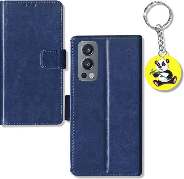 HANIRY Flip Cover for One Plus Nord 2 5G flip cover | IV2201 flip cover | free Panda Keychain | Blue