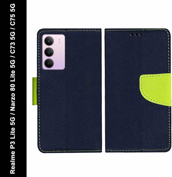 Wristlet Flip Cover for Realme P3 Lite 5G, Realme Narzo 80 Lite 5G, Realme C73 5G, realme C75 5G