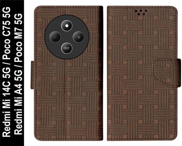SBMS Flip Cover for Xiaomi Mi Redmi 14C 5G / Poco M7 5G / Poco C75 5G / Redmi A4 5G Back Cover Case