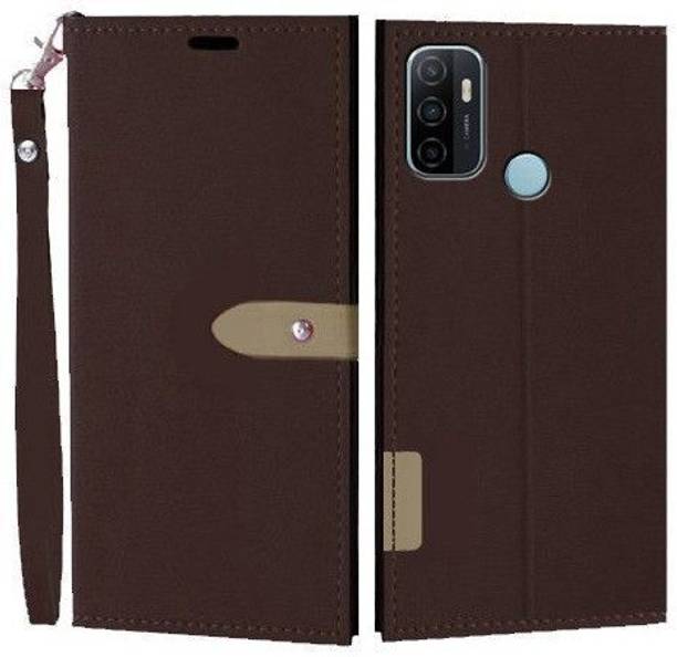 Krofty Flip Cover for OPPO A53, OPPO A33