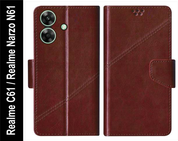 SBMS Flip Cover for Realme C61 / Realme Narzo N61 Back Cover Case with Magnatic Closure | Card & Money Pocket