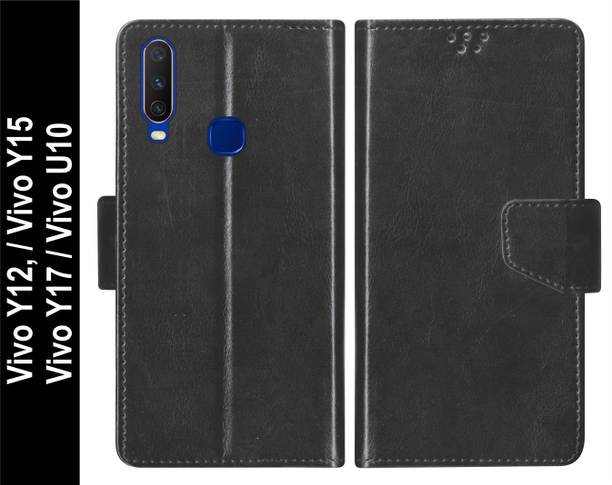RKFLIP Flip Cover for RKFLIP_Vivo Y12, Vivo Y15, Vivo Y17, Vivo U10_BLACK