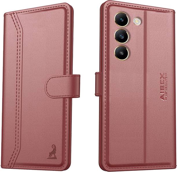 AIBEX Flip Cover for Vivo T3 5G / Vivo Y200e 5G |Premium Leather Finish | Magnetic Closure | Kickstand Feature