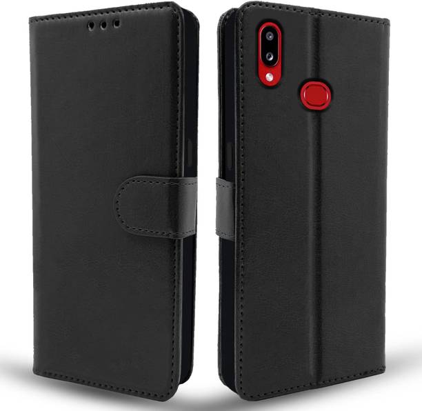 TELESHIELD Flip Cover for SAMSUNG GALAXY A10S BLACK FLIP COVER LEATHER TPU STAND SHOCKPROOF AND DUSTPROOF
