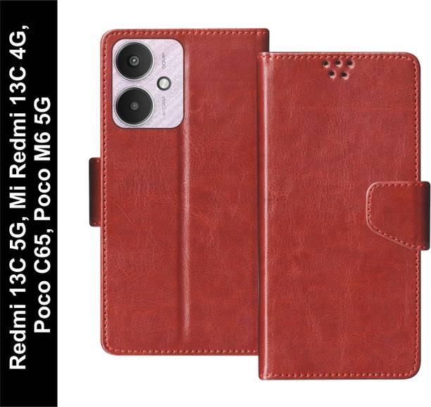 SBMS Flip Cover for Mi Redmi 13C 5G / Mi Redmi 13C 4G / Poco C65 / Poco M6 5G Back Cover Case