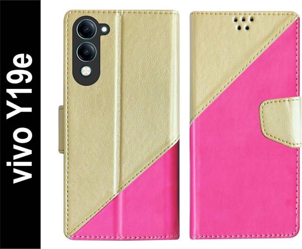 STARFLIP Flip Cover for Vivo Y19e/Y04 4G/Y29s 5G Leather Finish|TPU with Card Pockets|Wallet Stand & Shock Proof