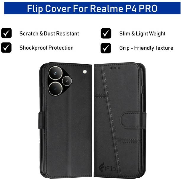 iFlip Flip Cover for REALME P4 PRO 5G, Card Pockets Wallet & Stand