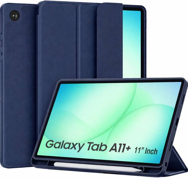 MobieGenie Flip Cover for Samsung Galaxy A11 Plus 5G 11 inch (2025) [Pen Holder Smart Flip Case - Recoil Series]