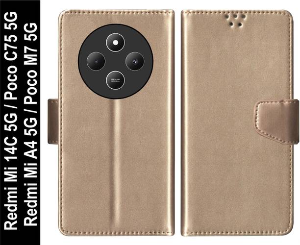 SBMS Flip Cover for Xiaomi Mi Redmi 14C 5G / Poco M7 5G / Poco C75 5G / Redmi A4 5G Back Cover Case