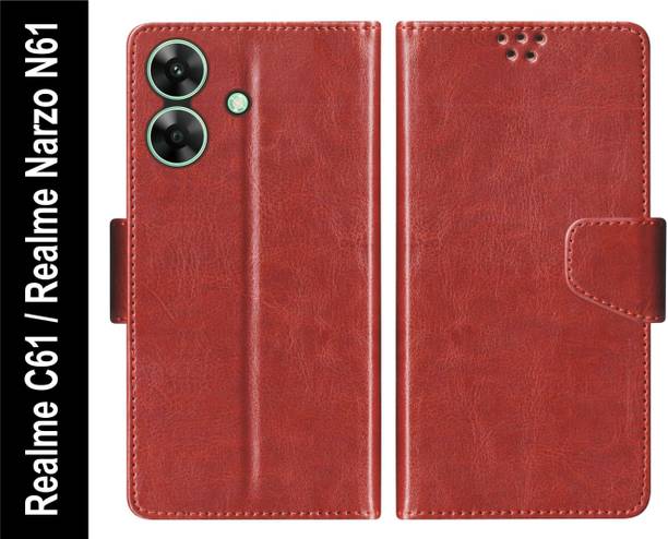 SBMS Flip Cover for Realme C61 / Realme Narzo N61 Back Cover Case with Magnatic Closure | Card & Money Pocket