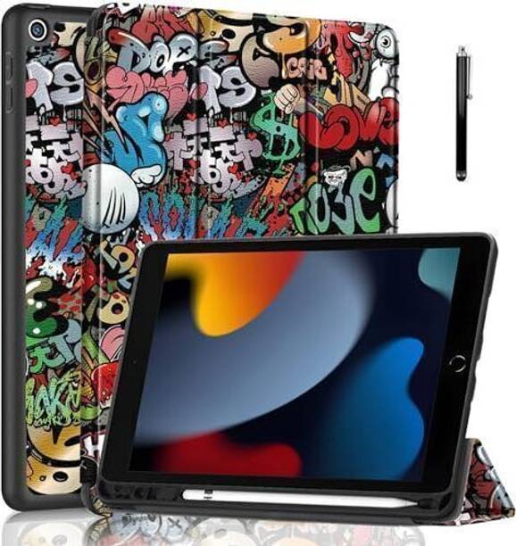 Proelite Flip Cover for iPad 10.2 inch 2021 9th/8th/7th Gen [Pencil Holder] Recoil Series