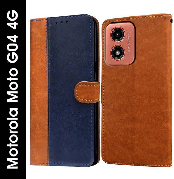 Casotec Flip Cover for Motorola Moto G04 4G, Motorola Moto G04s 4G