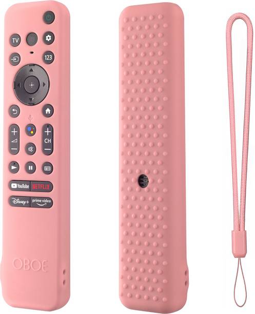 Oboe Front & Back Case for Sony Smart Tv 2022 Voice Remote RMF-TX 800U RMF-TX 900U Silicone Remote Cover with Lanyard