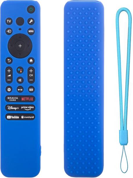 CALDIPREE Front & Back Case for Sony Bravia Smart Tv 2023 Voice Remote RMF-TX910U Remote Protective Cover with Lanyard