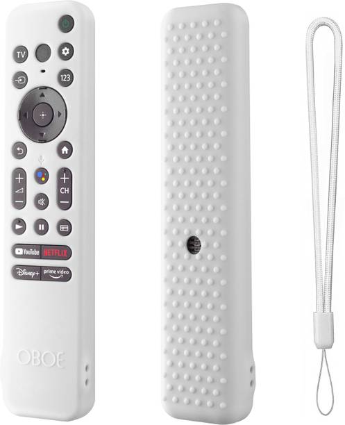 Oboe Front & Back Case for Sony Smart Tv 2022 Voice Remote RMF-TX 800U RMF-TX 900U Silicone Remote Cover with Lanyard