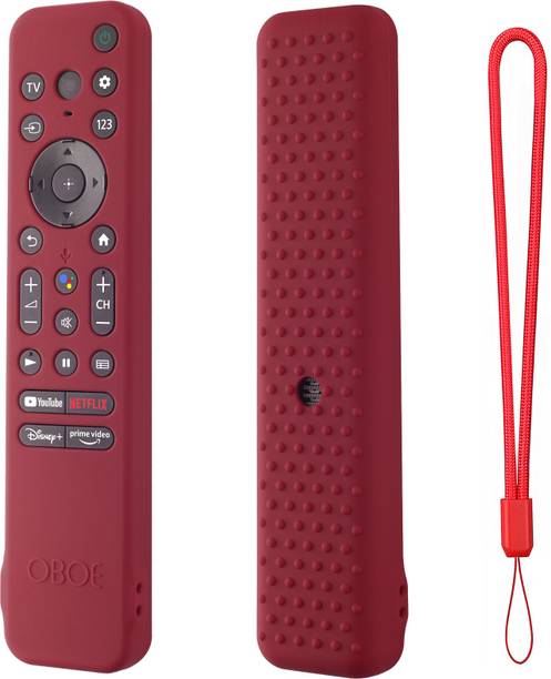 Oboe Front & Back Case for Sony Smart Tv 2022 Voice Remote RMF-TX 800U RMF-TX 900U Silicone Remote Cover with Lanyard